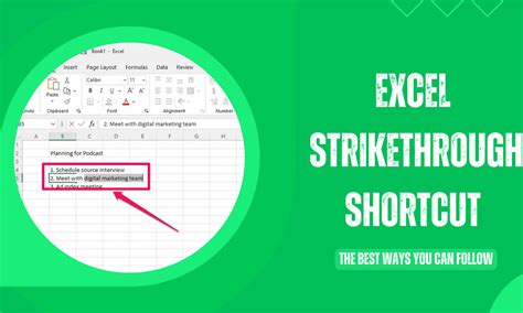 what is the shortcut for strikethrough in excel