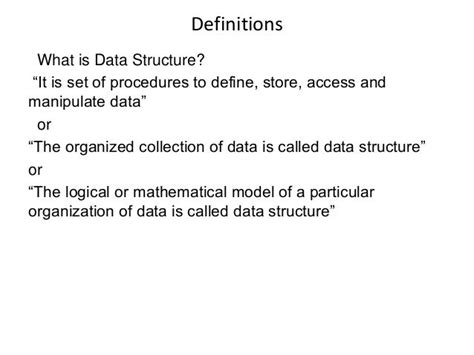 what is the simple definition of data structure