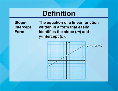 What Is The Slope Intercept Form Of A Linear Function