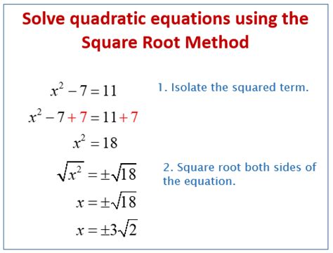 what is the square root method in math