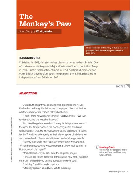 what is the summary of the monkey's paw