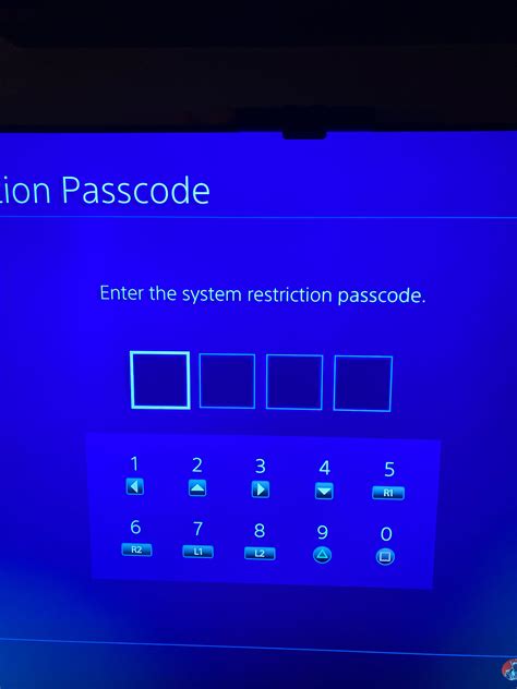 what is the system restriction passcode ps4