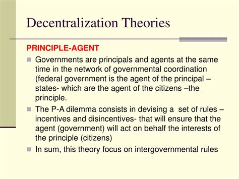 what is the theory of decentralization