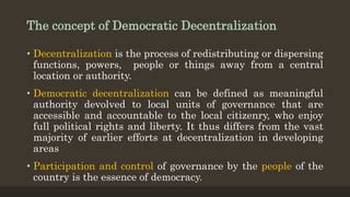 what is the theory of democratic decentralization