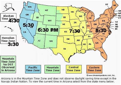 what is the time difference in arizona and pa
