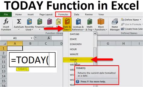 what is the today function in excel