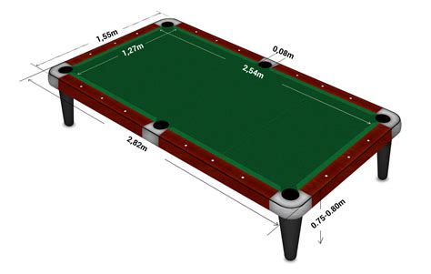 what is the tournament pool table size