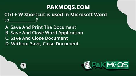what is the use of control w in microsoft word