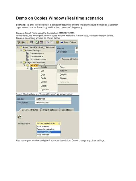 What Is The Use Of Copies Window In Smartforms