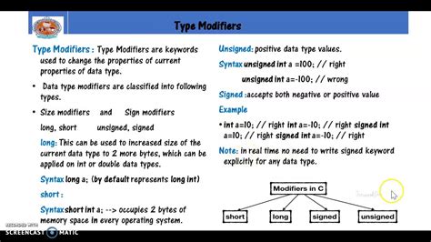 what is the use of data type modifiers