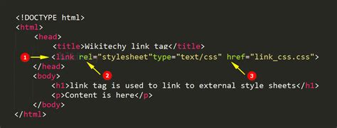 what is the use of link tag in html5