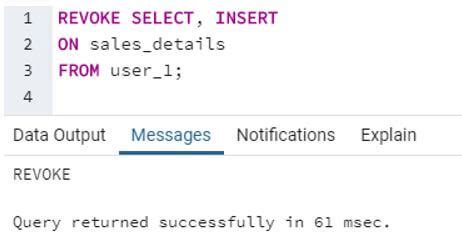 what is the use of revoke command in sql