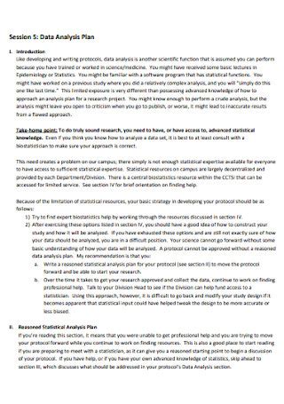 what is the value of a data analysis plan