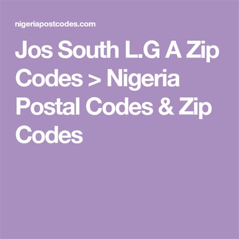 What Is The Zip Code Of Jos