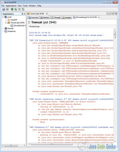 What Is Thread Dump In Tomcat