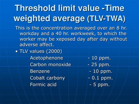 What Is Threshold Limit Value With Example