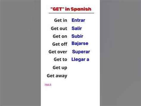 what is to get in spanish