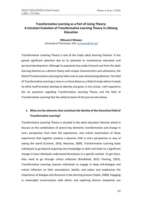 what is transformative learning theory pdf