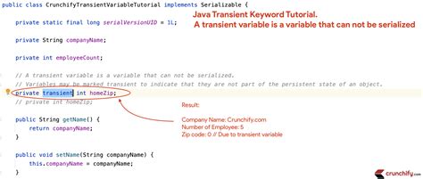 what is transient keyword in java with example