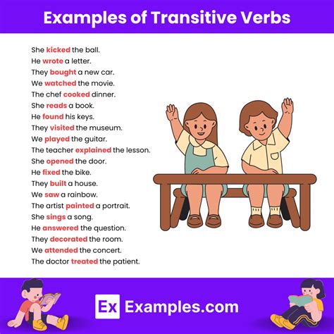 what is transitive verb examples with answers