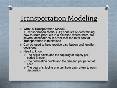what is transportation method in maths