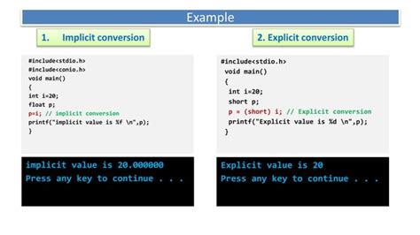 what is type casting in c programming show with an example