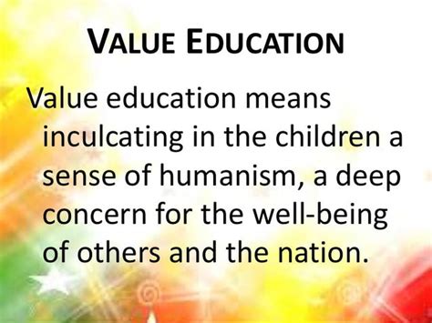 what is value education in human values examples