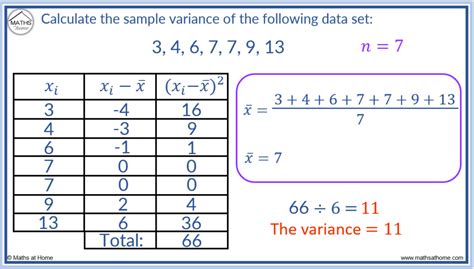 what is variance in math with example
