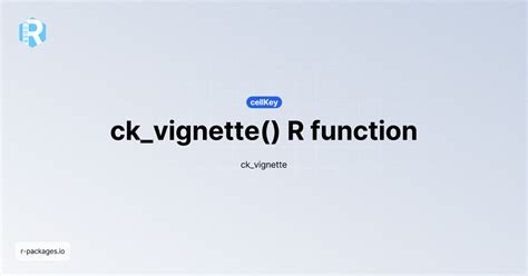 What Is Vignette Function In R