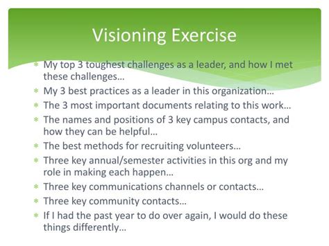 What Is Visioning Exercise