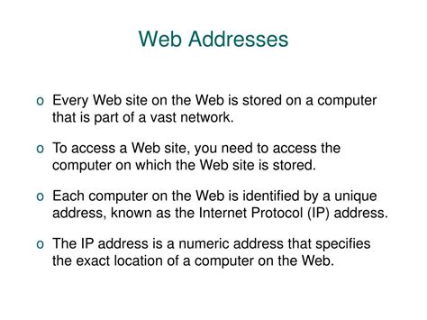what is web address in computer