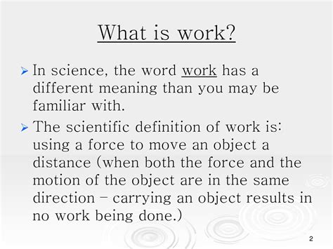 what is work in science simple definition