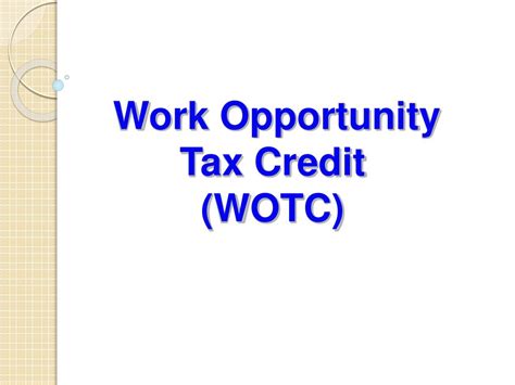 what is work opportunity tax credit wotc