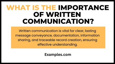 what is written communication and why is it important
