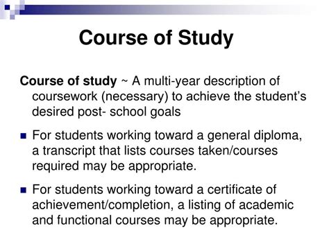 what is your course of study example