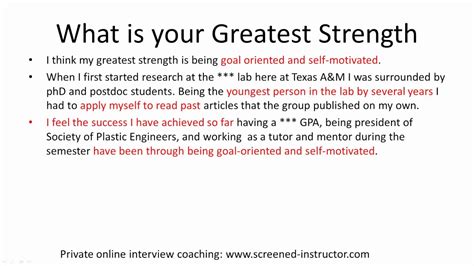 what is your strength interview example answer