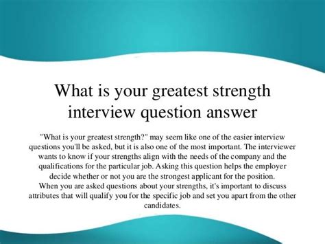 what is your strength interview question answer