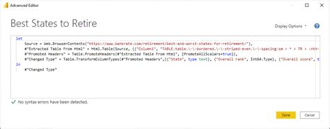 what language is power bi advanced editor
