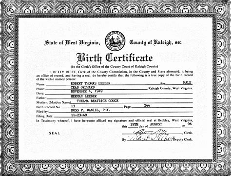 what makes a birth certificate official
