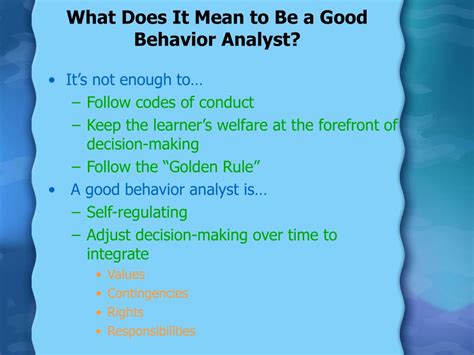 what makes a good behavior analyst