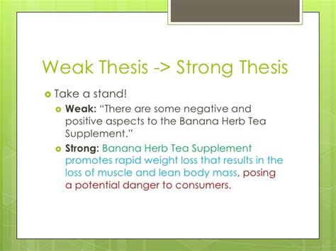 what makes a thesis weak