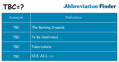 what means tbc in english