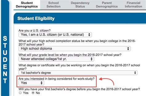 what must a student do to qualify for a work study program quizlet