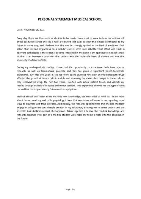 what not to write in a personal statement medical school