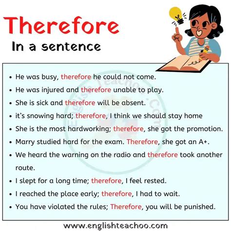 what part of speech is therefore in a sentence