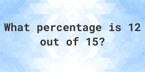 what percent of 15 is 12