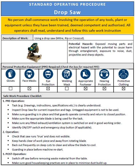 What Ppe Is Required When Using The Drop Saw