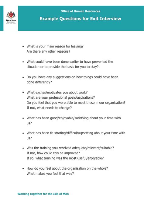 what questions to ask at an exit interview