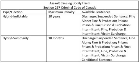 what section of the criminal code is assault causing bodily harm