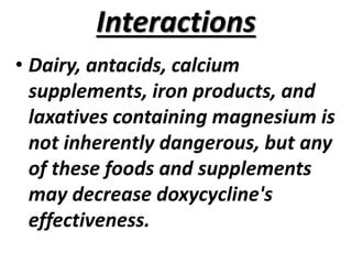 what supplements interact with doxycycline